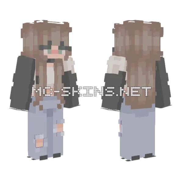 Aesthetic Girl Minecraft skin, front and back