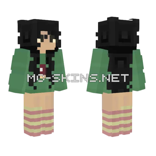 Aesthetic Girl Cottage Core Minecraft skin, front and back