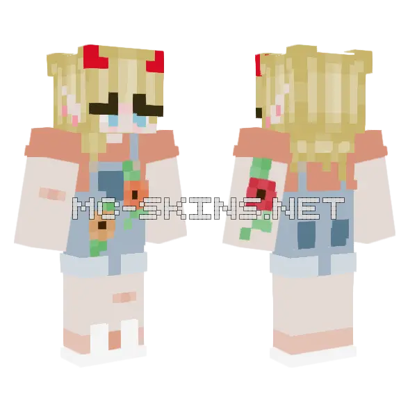 Aesthetic Vintage Girl Minecraft skin, front and back
