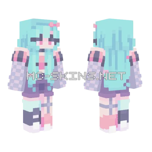 Aesthetic Yes Minecraft skin, front and back