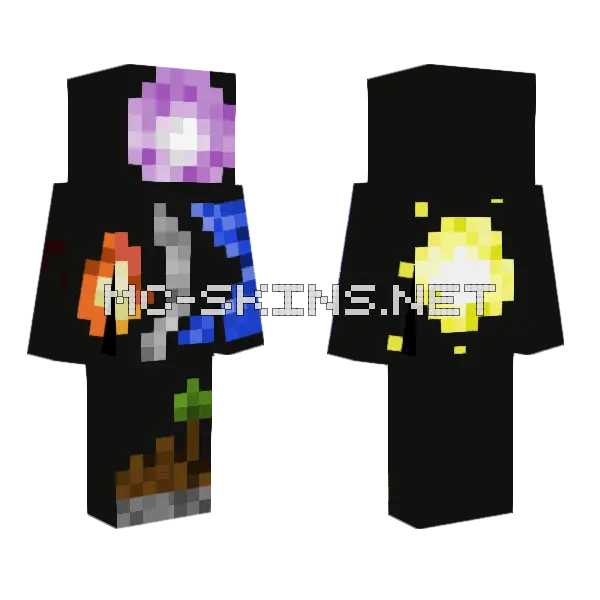 Aetherion The Primordial Core Minecraft skin, front and back