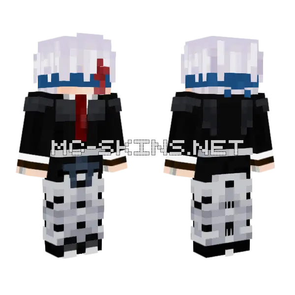 Aeweawe White Hair Minecraft skin, front and back