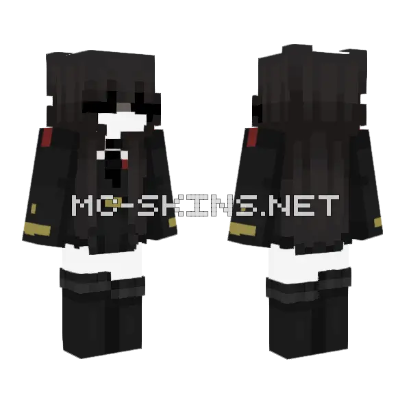 Af dvafsfas Black Outfit Minecraft skin, front and back