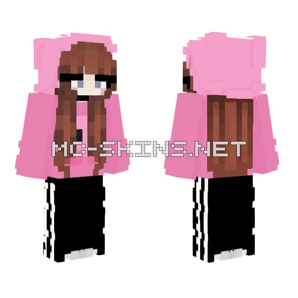 Afawfg Pink Outfit Minecraft skin, front and back