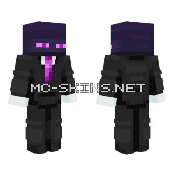 Agent Ender Minecraft skin, front and back