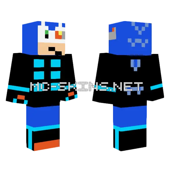 Agent Sonic Minecraft skin, front and back