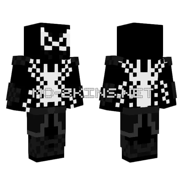 Agent Venom Minecraft skin, front and back