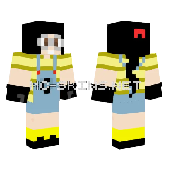 Agnes Gru Minion Minecraft skin, front and back