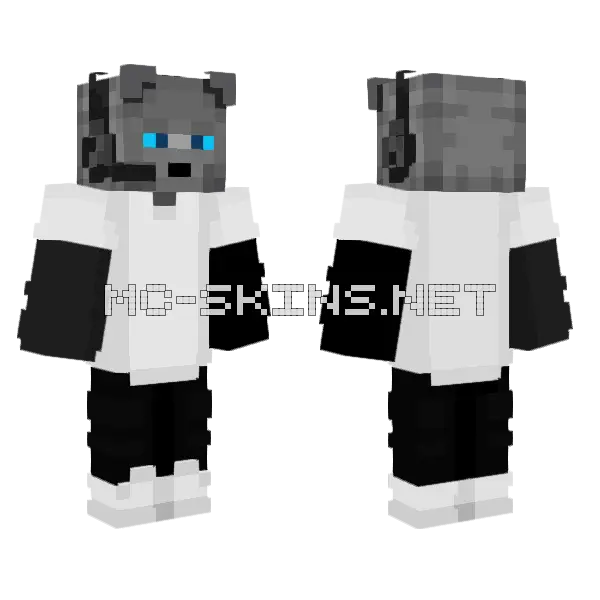 Aguilarcraft Grey Wolf Minecraft skin, front and back