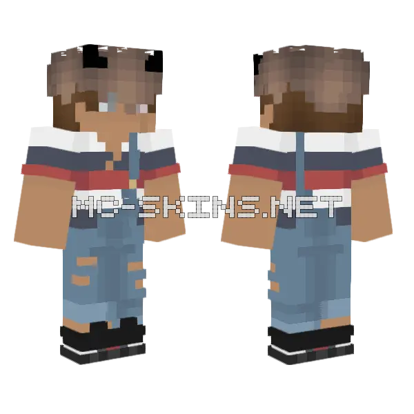 Ah Okey School Uniform Minecraft skin, front and back