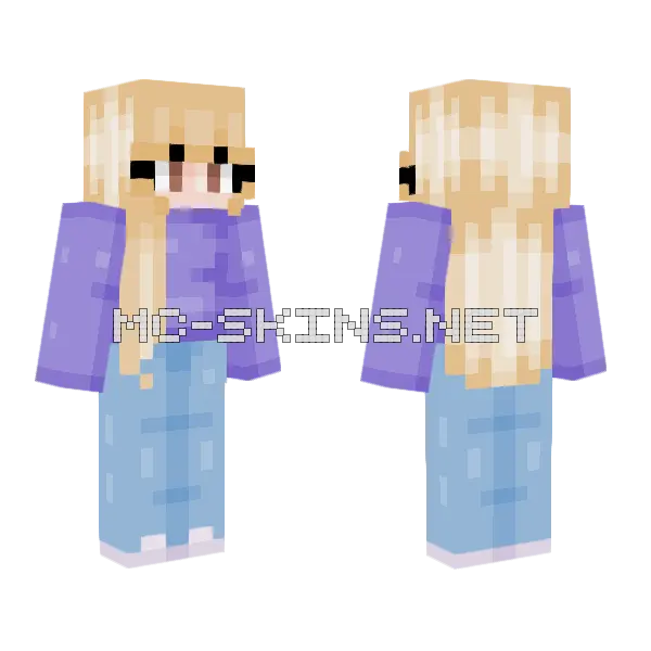 Ahehehe Girl Minecraft skin, front and back