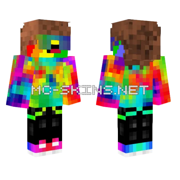 Ahr51r Skin Rainbow Minecraft skin, front and back