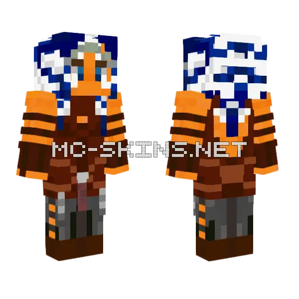 Ahsoka Tano 2 Minecraft skin, front and back