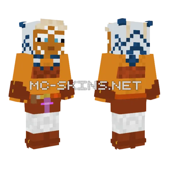 Ahsoka Tano Minecraft skin, front and back