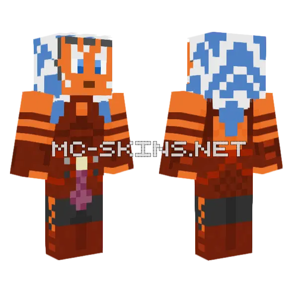 Ahsoka Tano Minecraft skin, front and back