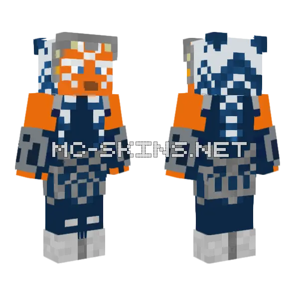 Ahsoka Tano Minecraft skin, front and back