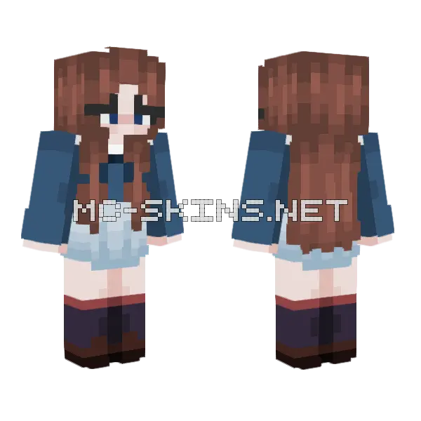 Ai Shindo Blue Dress Minecraft skin, front and back