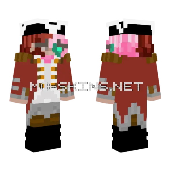 Ailesburg Pink Hair Minecraft skin, front and back