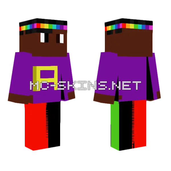 Aimplays Minecraft skin, front and back