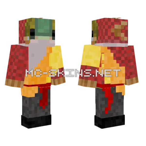 Airbender Salmon Minecraft skin, front and back