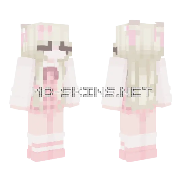 Aitana Aqsthe Pink Minecraft skin, front and back