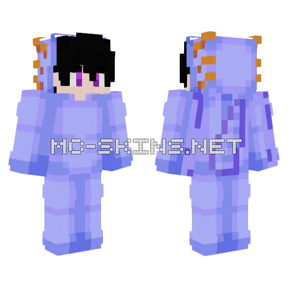 Ajolote Azul Minecraft skin, front and back