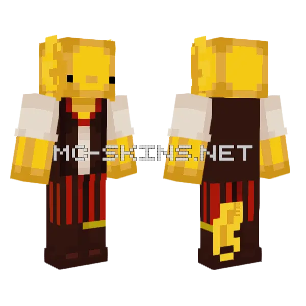 Ajolote Bee King Minecraft skin, front and back