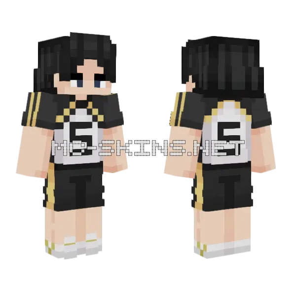Akaashi Keiji Edited Minecraft skin, front and back