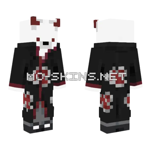 Akaatsiski Akatsuki Cloak Minecraft skin, front and back