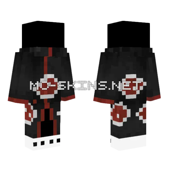 Akatsuki Cloak Minecraft skin, front and back