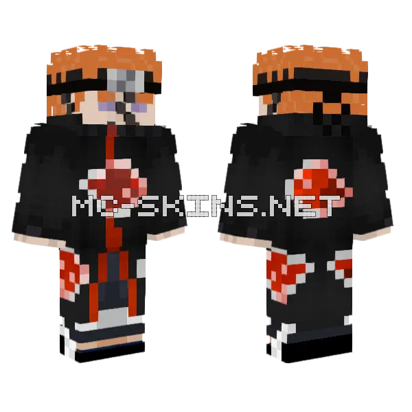 Akatsuki Leader Pain Minecraft skin, front and back