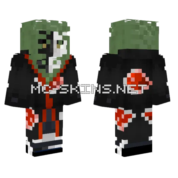Akatsuki Member Zetsu Minecraft skin, front and back
