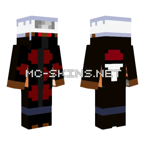 Akatsuki Ninja Minecraft skin, front and back