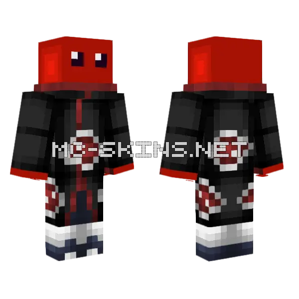 Akatsuki Red Slime Version Minecraft skin, front and back