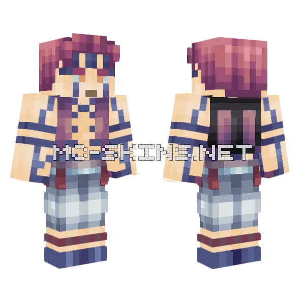 Akaza Anime Girl Minecraft skin, front and back