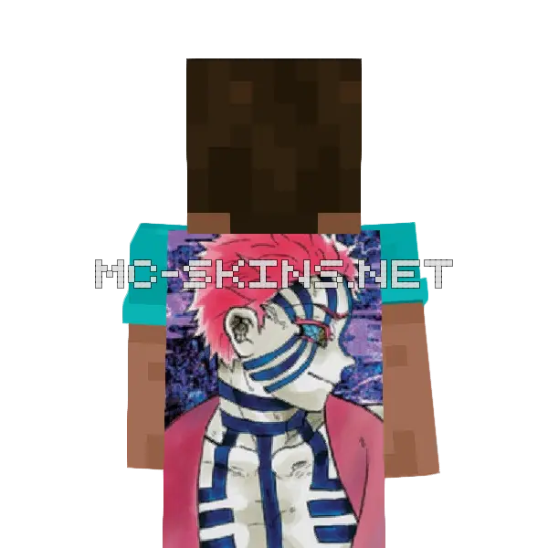 Akaza Minecraft cape worn on a player