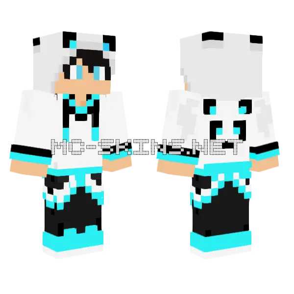 Akehai Panda Hoodie Minecraft skin, front and back