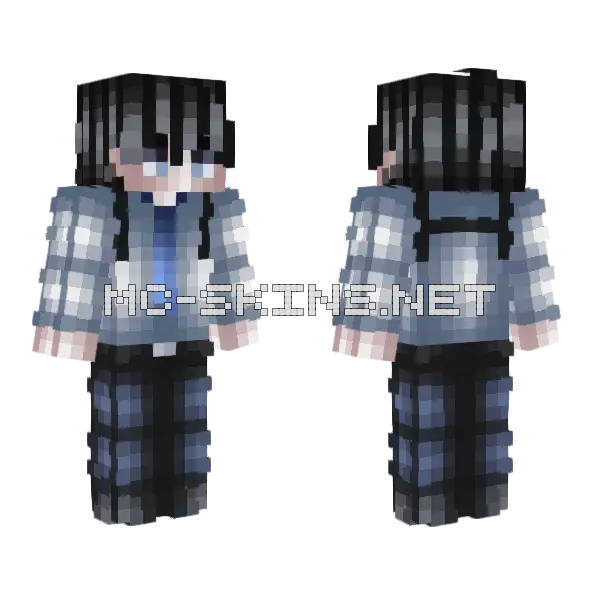 Aki Hayakawa Chainsaw Man Minecraft skin, front and back