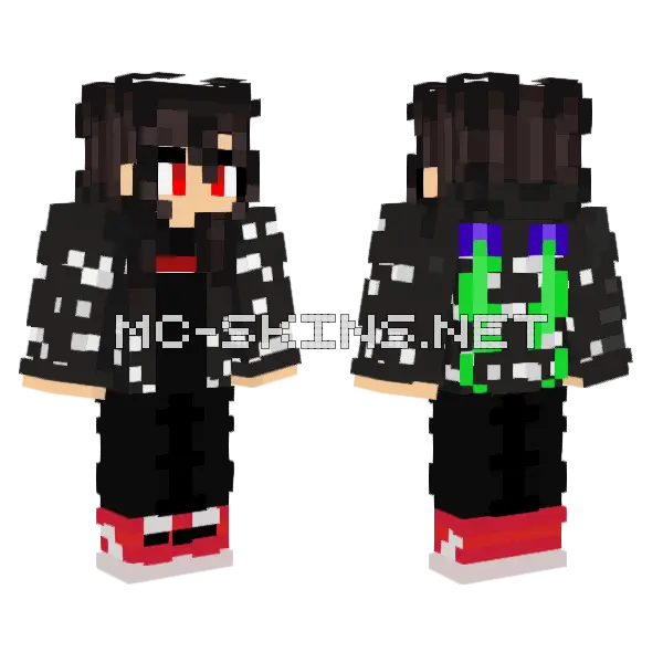 Aki Nakajima Supreme Style Minecraft skin, front and back