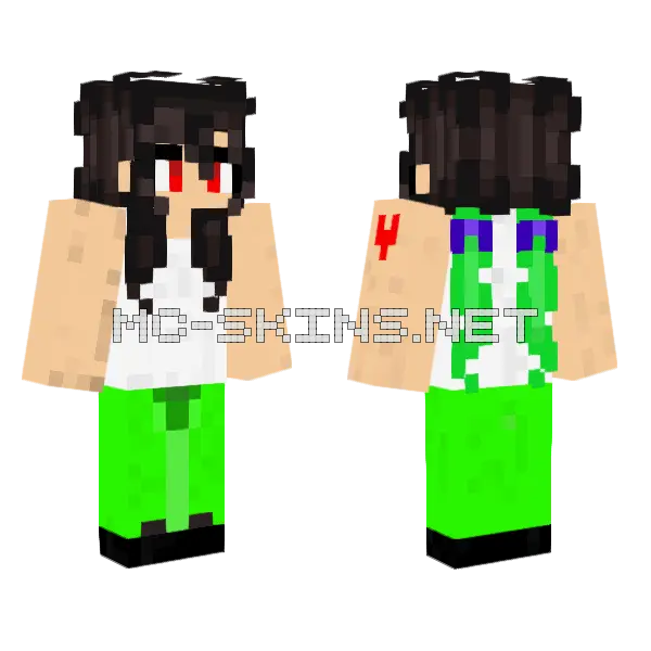 Aki Nakijima White T-Shirt Minecraft skin, front and back