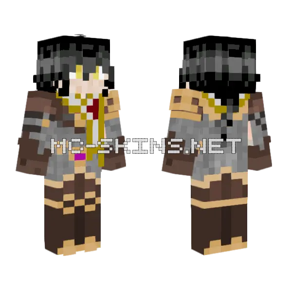 Aki The Travelling Bard Minecraft skin, front and back