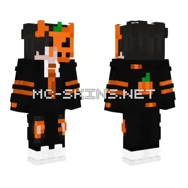 Akignu Halloween Girl Minecraft skin, front and back