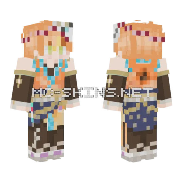 Akito Shinonome Unchanging Summer Festival Minecraft skin, front and back