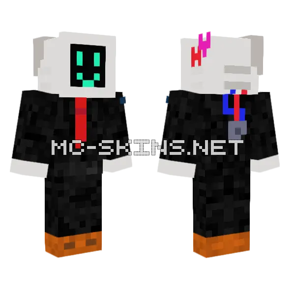 Akm2 Black Outfit Minecraft skin, front and back