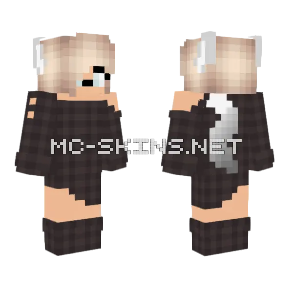 Albino Girl Minecraft skin, front and back
