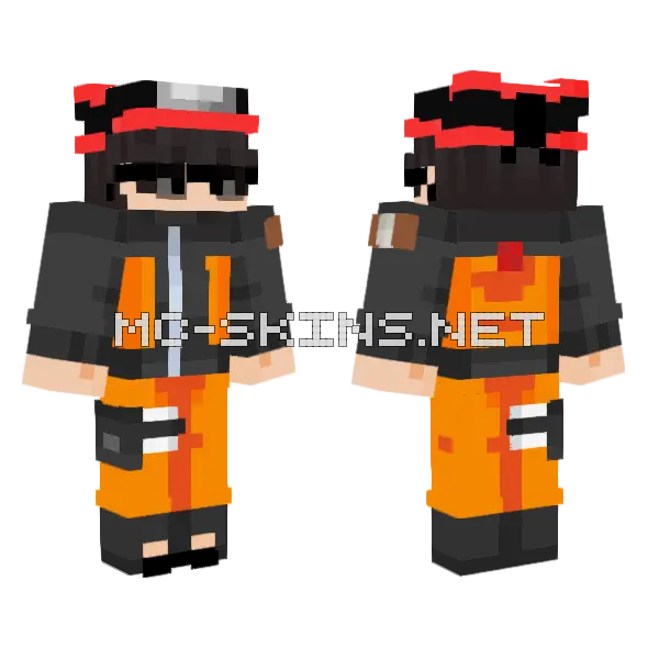 Aldo Naruto Minecraft skin, front and back