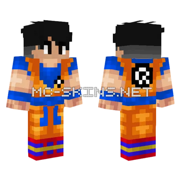 Alejo Goku Minecraft skin, front and back