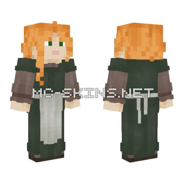 Alex Peasant Maiden Minecraft skin, front and back