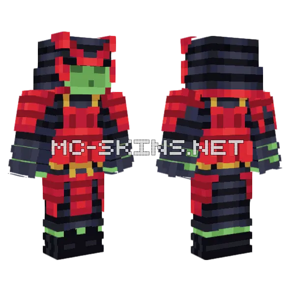 Alex Samurai Minecraft skin, front and back