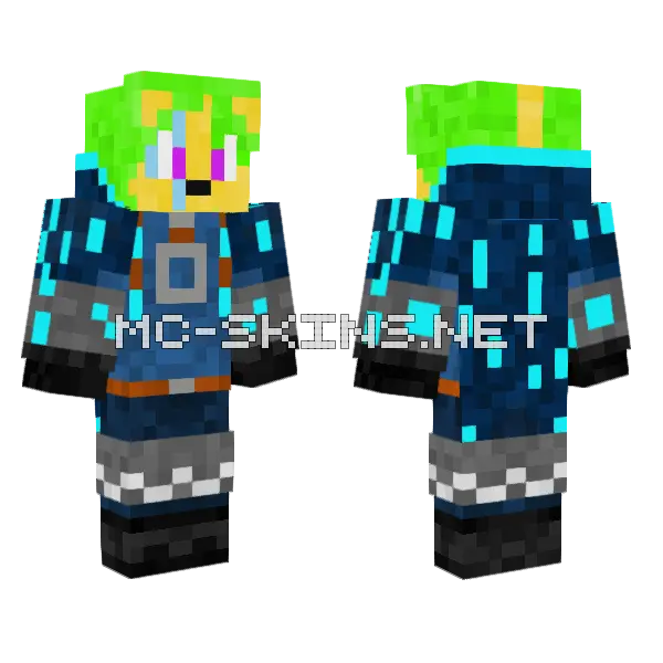 Alex The Fox Aleckram Minecraft skin, front and back